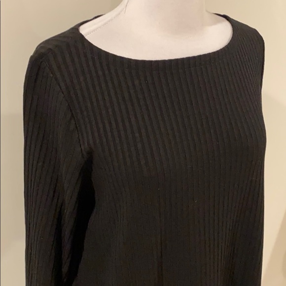 Eileen Fisher Black Tencel Stretch Rib Shift Dress - Picture 8 of 10